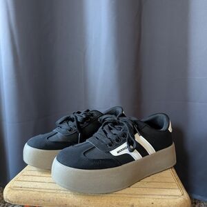 Black and White Platform Sneakers